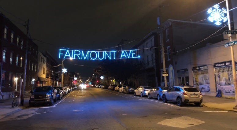 The lit signs that say "Fairmount Avenue" have officially been turned on in the 1500 and 2500 blocks of the avenue. The lit signs that say "Fairmount Avenue" have officially been turned on in the 1500 and 2500 blocks of the avenue.