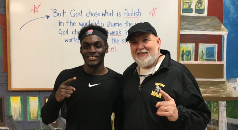 Tyhler Williams (left) will make his professional boxing debut Feb. 23, 2019 at The Met Philadelphia. He was guided by Rock Ministries founder Buddy Osborn (right) for years. Tyhler Williams (left) will make his professional boxing debut Feb. 23, 2019 at The Met Philadelphia. He was guided by Rock Ministries founder Buddy Osborn (right) for years.