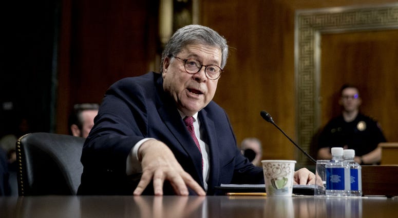 Attorney General William Barr testifies during a Senate Judiciary Committee hearing on Capitol Hill in Washington, Wednesday, May 1, 2019, on the Mueller report. Attorney General William Barr testifies during a Senate Judiciary Committee hearing on Capitol Hill in Washington, Wednesday, May 1, 2019, on the Mueller report.