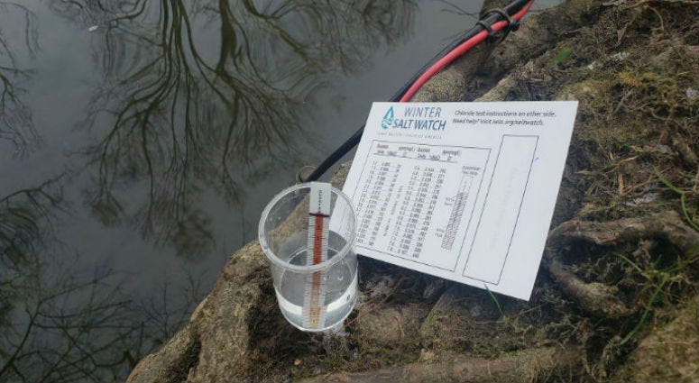 A group of "citizen scientists" helps measure the salt content of streams and creeks during the past winter in the Philadelphia region. Winter Salt Watch