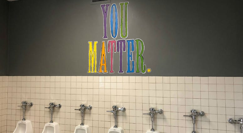 On the walls at Garrettford Elementary School bathrooms, there are new uplifting messages. You Matter