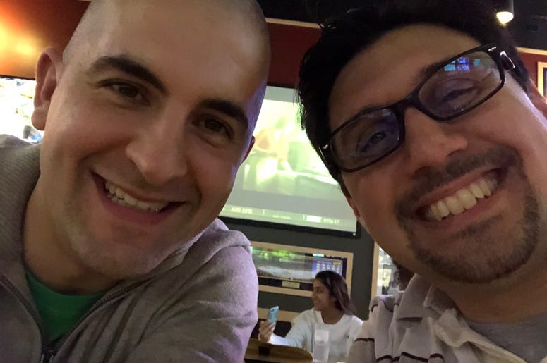Saw my friend Adam. We taught radio classes together back in the day. Now he's a big wig at a school with his PhD and I'm still trying to figure out how anyone would allow me to teach people about radio. Saw my friend Adam. We taught radio classes together back in the day. Now he's a big wig at a school with his PhD and I'm still trying to figure out how anyone would allow me to teach people about radio.