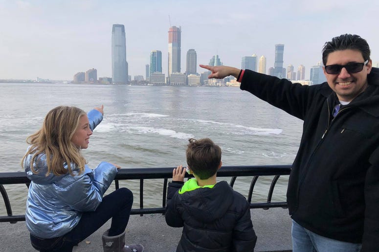 Showing the kids where I used to work in New Jersey right over the Hudson River Showing the kids where I used to work in New Jersey right over the Hudson River