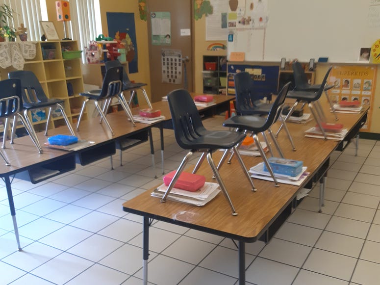 My classroom looks so empty
