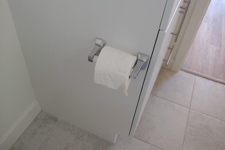 Awww our first roll of toilet paper in our new home! Awww our first roll of toilet paper in our new home!