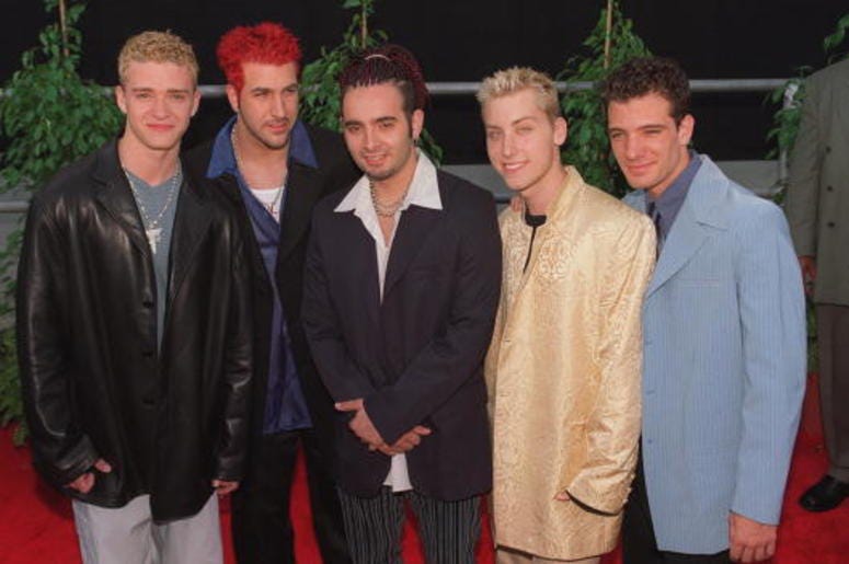 5/25/99. Los Angeles, CA. Boy Band ''N-Sync'' arrive at the 5th Annual Blockbuster Awards held at the Shrine Auditorium, Los Angeles. Picture by DAN CALLISTER Online USA INc.
