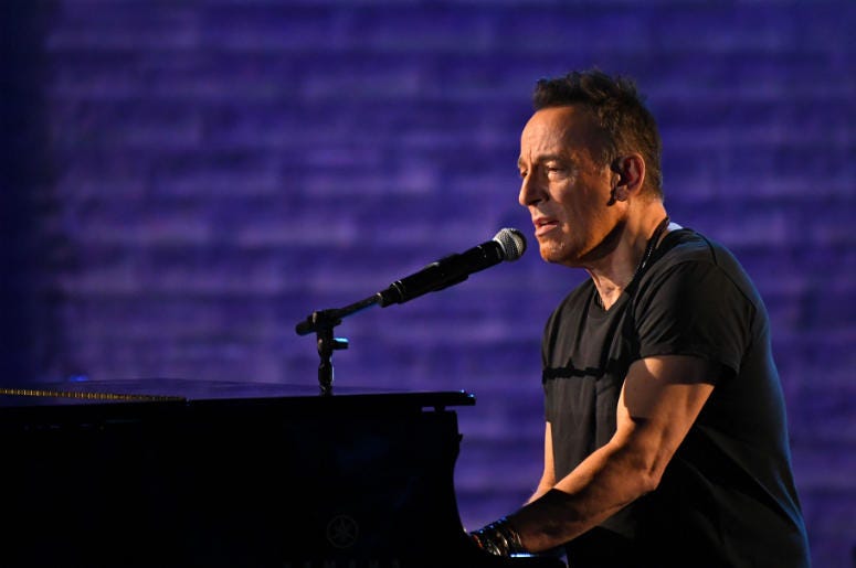 Bruce Springsteen performs a portion of his solo show Springsteen on Broadway at the 72nd Tony Awards Bruce Springsteen performs a portion of his solo show Springsteen on Broadway at the 72nd Tony Awards