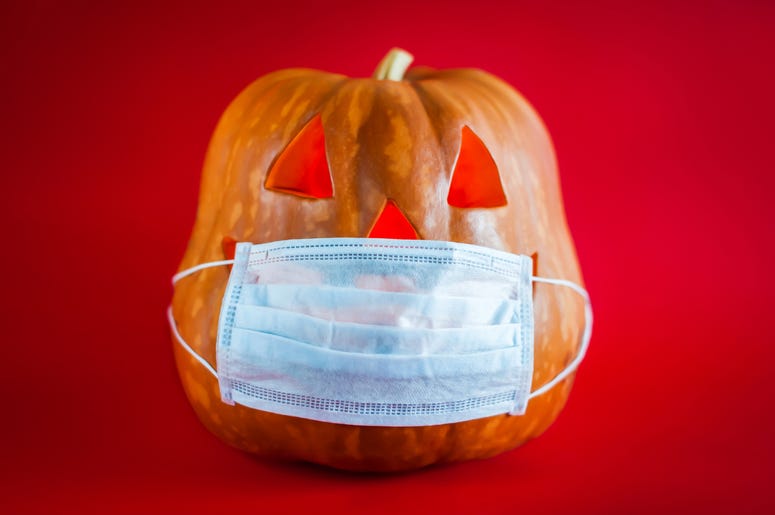 pumpkin wearing a mask