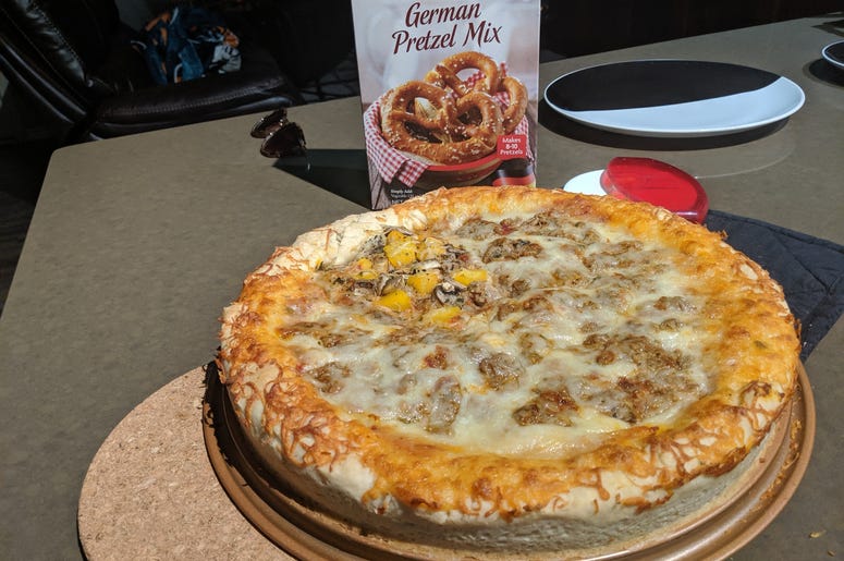 Easy Thick Pretzel Crust Pizza