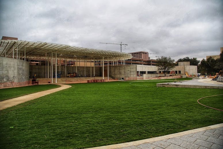 stage with grass