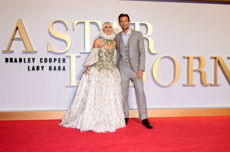 Lady Gaga and Bradley Cooper attending the UK Premiere of A Star is Born Lady Gaga and Bradley Cooper attending the UK Premiere of A Star is Born