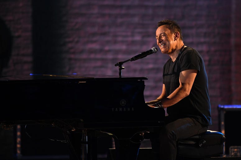 Bruce Springsteen performs a portion of his solo show Springsteen on Broadway Bruce Springsteen performs a portion of his solo show Springsteen on Broadway