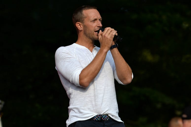 Chris Martin, lead singer for Coldplay, speaks at the 2018 Global Citizen Festival Chris Martin, lead singer for Coldplay, speaks at the 2018 Global Citizen Festival