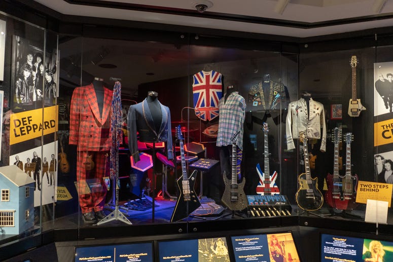 Stage outfits, instruments and memorabilia from new Inductees Def Leppard Stage outfits, instruments and memorabilia from new Inductees Def Leppard