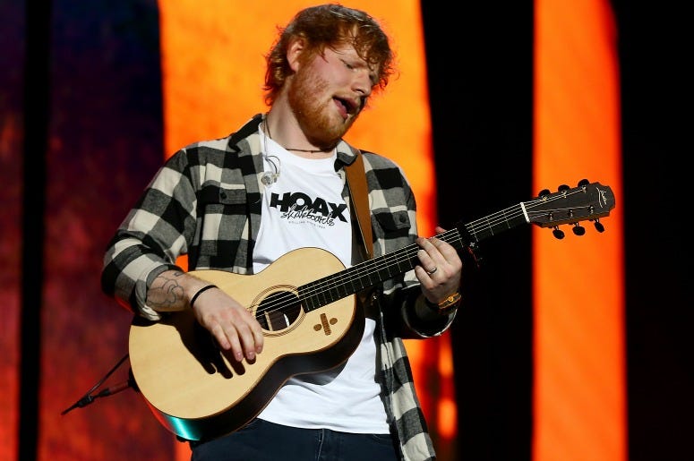 Ed Sheeran performing in Perth Ed Sheeran performing in Perth