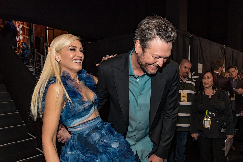 Recording artist/TV personality Gwen Stefani (L) and recording artist/TV personality Blake Shelton, winner of the Favorite Album award for 'If I'm Honest' and Favorite Male Country Artist award attend the People's Choice Awards 2017 Recording artist/TV personality Gwen Stefani (L) and recording artist/TV personality Blake Shelton, winner of the Favorite Album award for 'If I'm Honest' and Favorite Male Country Artist award attend the People's Choice Awards 2017