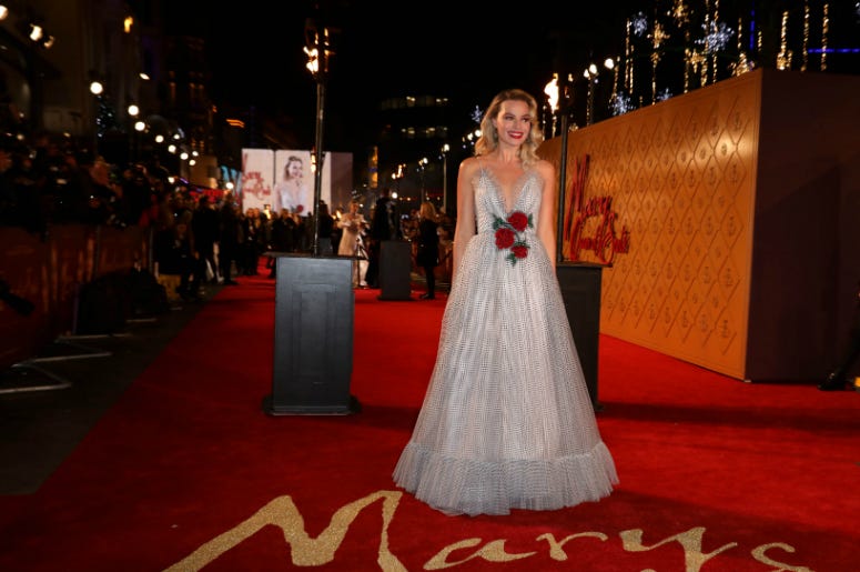 Margot Robbie arrives at the European premiere of Mary Queen of Scots at Cineworld Leicester Square, London. Margot Robbie arrives at the European premiere of Mary Queen of Scots at Cineworld Leicester Square, London.