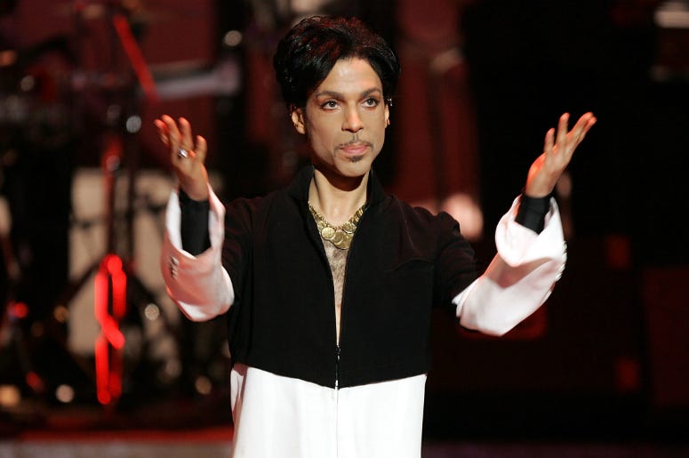Prince is seen on stage at the 36th NAACP Image Awards Prince is seen on stage at the 36th NAACP Image Awards