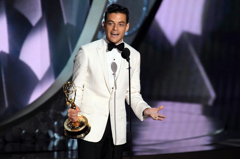 Rami Malek accepts the award for Outstanding Lead Actor In A Drama Series Rami Malek accepts the award for Outstanding Lead Actor In A Drama Series