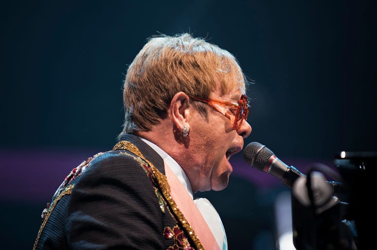 Elton John takes the stage at the Wells Fargo Center in Philadelphia, Pa. Elton John takes the stage at the Wells Fargo Center in Philadelphia, Pa.