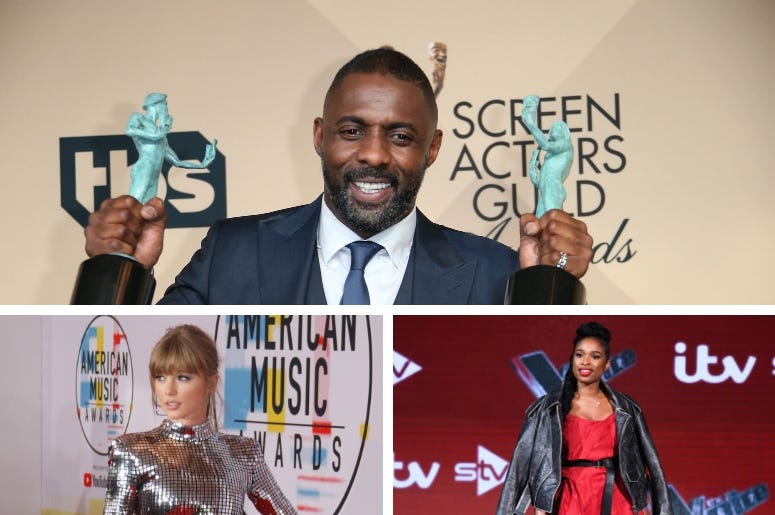 Idris Elba, Taylor Swift, and Jennifer Hudson Idris Elba, Taylor Swift, and Jennifer Hudson