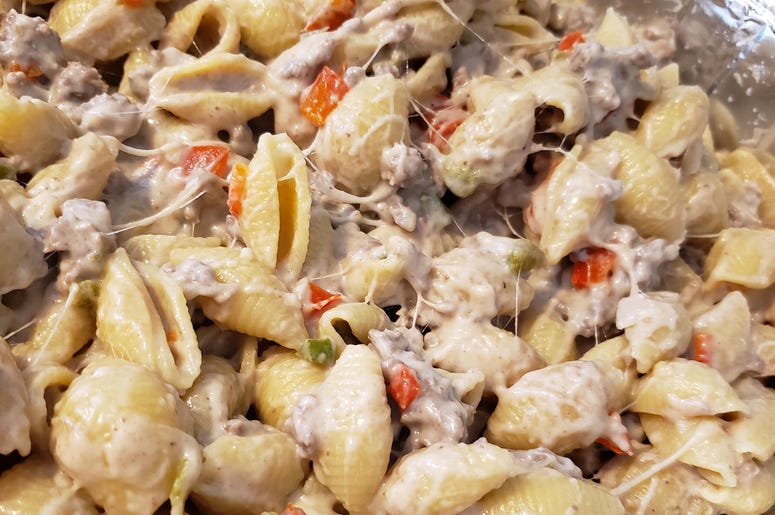 philly cheesesteak pasta