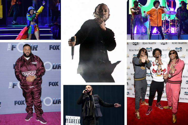 Cardi B, DJ Khaled, Kendrick Lamar, Drake, Bruno Mars, Migo Cardi B, DJ Khaled, Kendrick Lamar, Drake, Bruno Mars, Migo