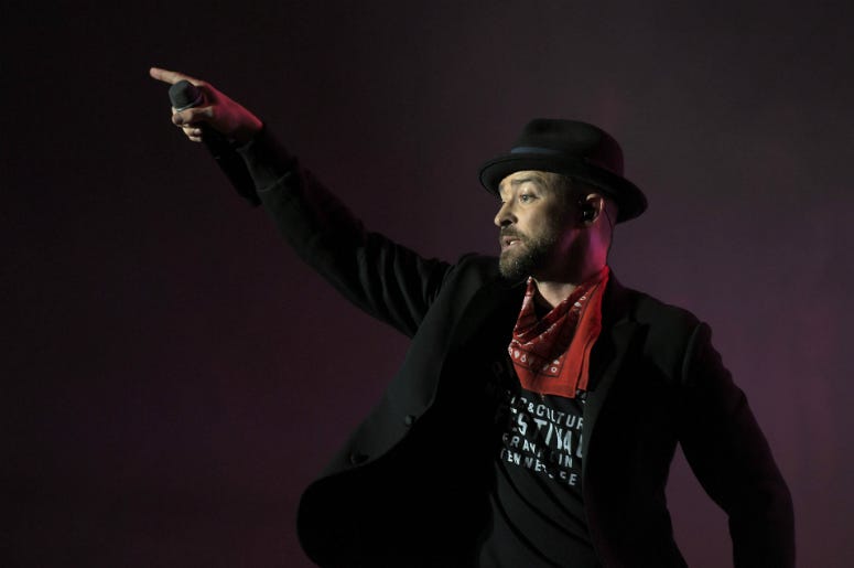 Justin Timberlake performs at Pilgrimage Music & Cultural Festival at The Park at Harlinsdale in Franklin, Tenn. Justin Timberlake performs at Pilgrimage Music & Cultural Festival at The Park at Harlinsdale in Franklin, Tenn.