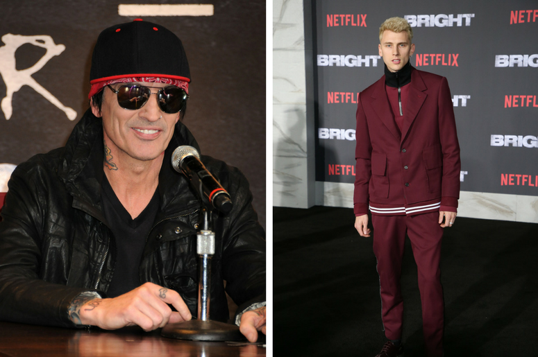 Tommy Lee of Motley Crue and Machine Gun Kelly Tommy Lee of Motley Crue and Machine Gun Kelly