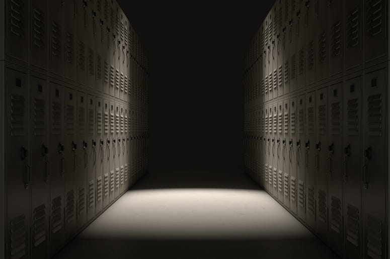 Dark school corridor Dark school corridor