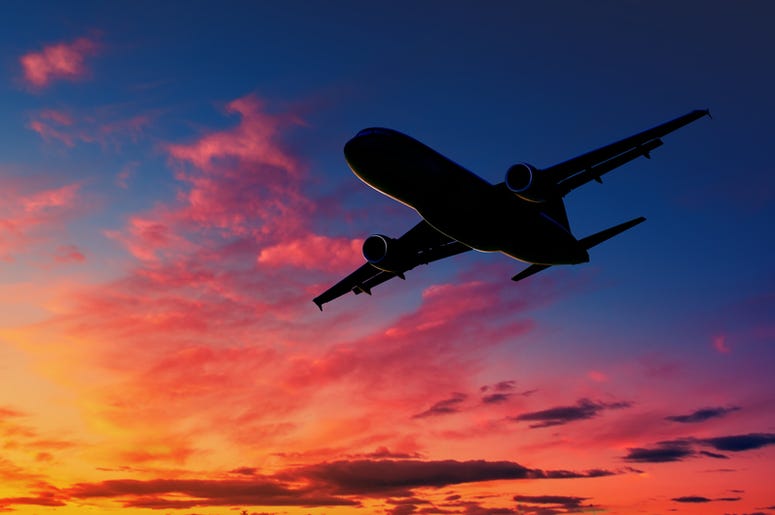 Silhouetted plane Silhouetted plane