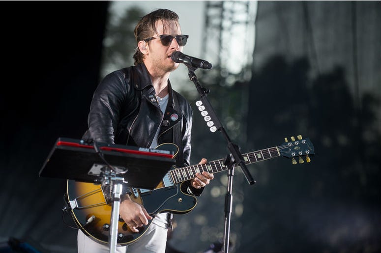 Singer Mark Foster of Foster The People during performance at festival Rock for People in Hradec Kralove, Czech republic Singer Mark Foster of Foster The People during performance at festival Rock for People in Hradec Kralove, Czech republic