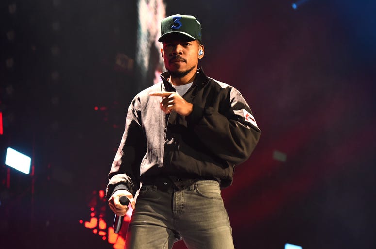 Chance the Rapper performing at BBC 1Xtra Live, at the O2 Arena in London. Chance the Rapper performing at BBC 1Xtra Live, at the O2 Arena in London.