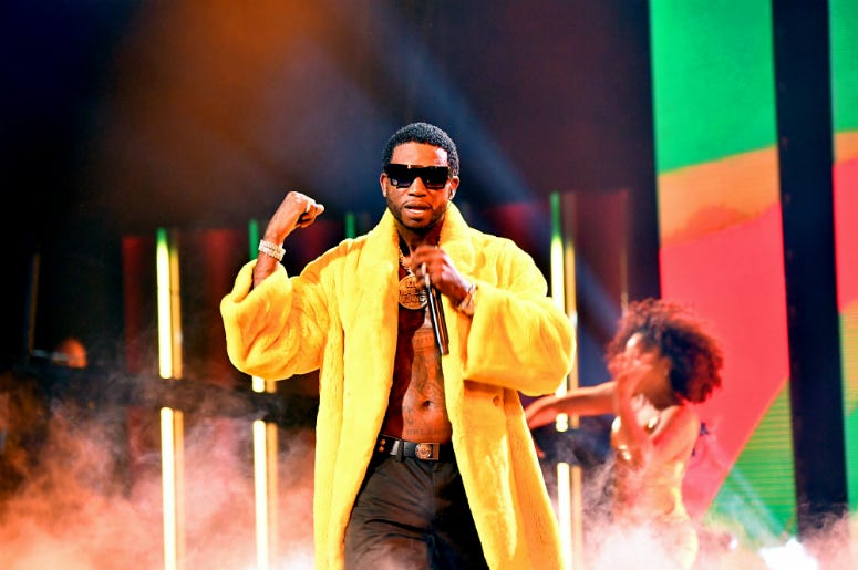 Gucci Mane performs onstage during the BET Hip Hop Awards 2018 Gucci Mane performs onstage during the BET Hip Hop Awards 2018