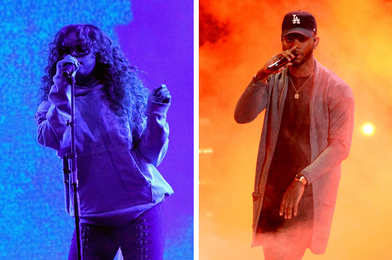 H.E.R. performs at the STAPLES Center Concert during the 2017 BET Experience at LA Live on June 23, 2017 in Los Angeles, California/Bryson Tiller performs on the 2016 BET Awards at the Microsoft Theatre on June 26, 2016, in Los Angeles, California. H.E.R. performs at the STAPLES Center Concert during the 2017 BET Experience at LA Live on June 23, 2017 in Los Angeles, California/Bryson Tiller performs on the 2016 BET Awards at the Microsoft Theatre on June 26, 2016, in Los Angeles, California.
