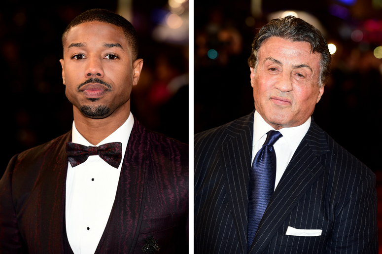 Michael B. Jordan and Sylvester Stallone attending the European premiere of Creed held at the Empire Cinema in Leicester Square, London. Michael B. Jordan and Sylvester Stallone attending the European premiere of Creed held at the Empire Cinema in Leicester Square, London.