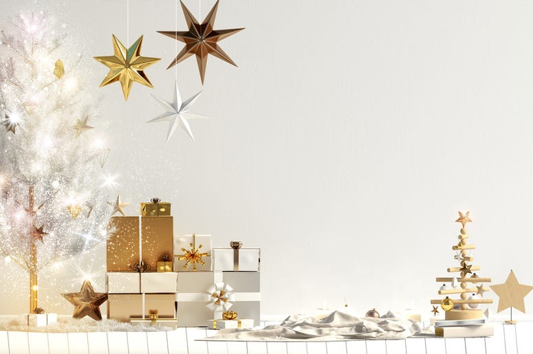 Modern Christmas interior, Scandinavian style. Room, colors. Modern Christmas interior, Scandinavian style. Room, colors.