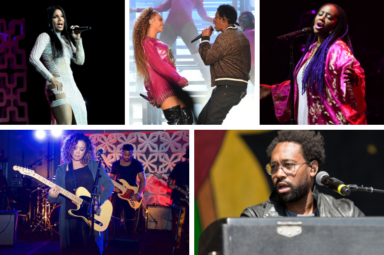 Toni Braxton at Hard Rock Live / Jay-Z and Beyonce at the 2018 Coachella Valley Music And Arts Festival / Lalah Hathaway at the Fillmore / H.E.R. (Gabi Wilson) at the BET Music Matters Grammy Showcase / PJ Morton at New Orleans Jazz & Heritage Festival Toni Braxton at Hard Rock Live / Jay-Z and Beyonce at the 2018 Coachella Valley Music And Arts Festival / Lalah Hathaway at the Fillmore / H.E.R. (Gabi Wilson) at the BET Music Matters Grammy Showcase / PJ Morton at New Orleans Jazz & Heritage Festival