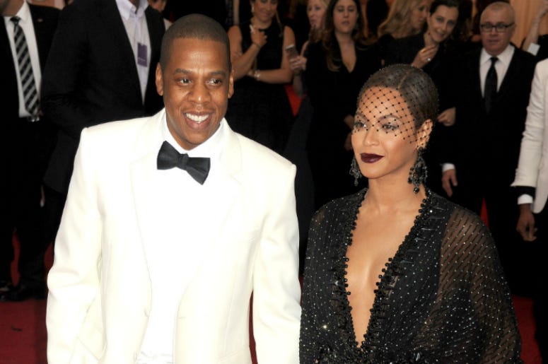 JAY-Z & Beyoncé 7/9/2018 - File photo dated 06/05/14 of Jay-Z and Beyonce, who will perform at the first Global Citizen Festival to be held in Africa to mark 100 years since the birth of Nelson Mandela.