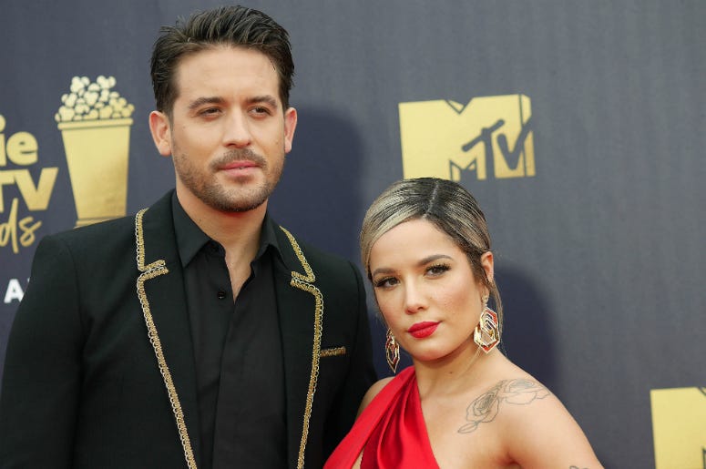 G-Eazy & Halsey G-Eazy and Halsey attending the 2018 MTV Movie and TV Awards held at the Barker Hangar in Los Angeles, USA.