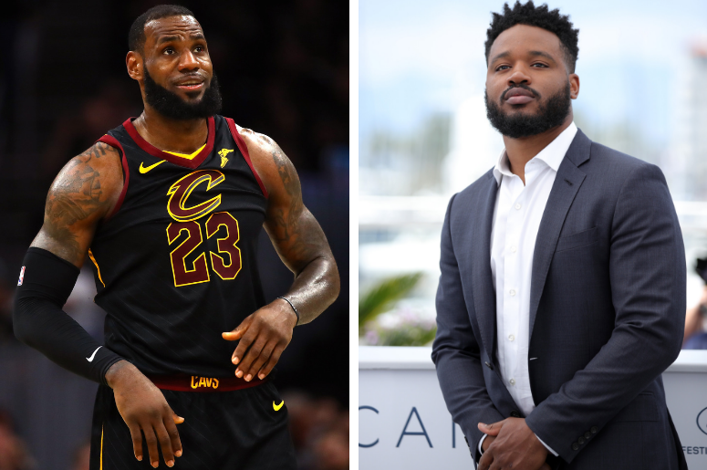 LeBron James | Ryan Coogler LeBron James #23 of the Cleveland Cavaliers reacts against the Golden State Warriors in the second half during Game Three of the 2018 NBA Finals at Quicken Loans Arena on June 6, 2018 in Cleveland, Ohio. / Director Ryan Coogler attends the photocall for R