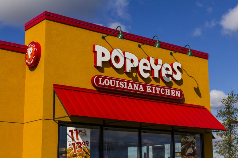 Popeyes Popeyes 24 karat gold champagne chicken.