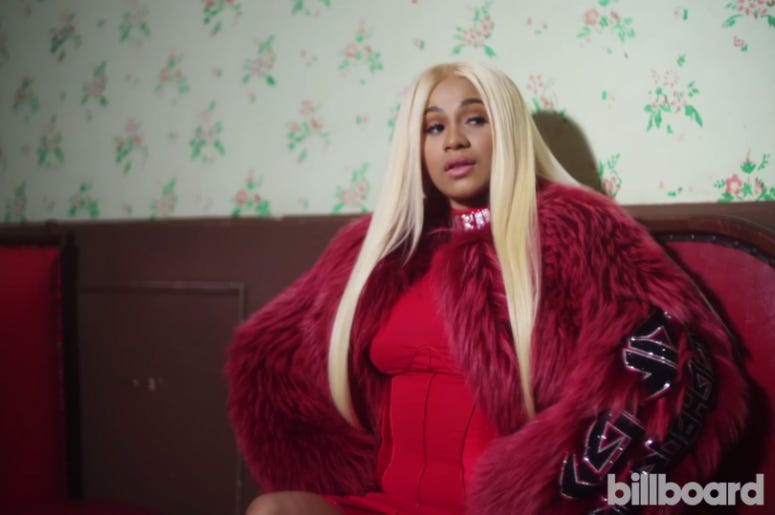 Cardi B during a Billboard photo shoot Rapper Cardi B during a photo shoot for Billboard