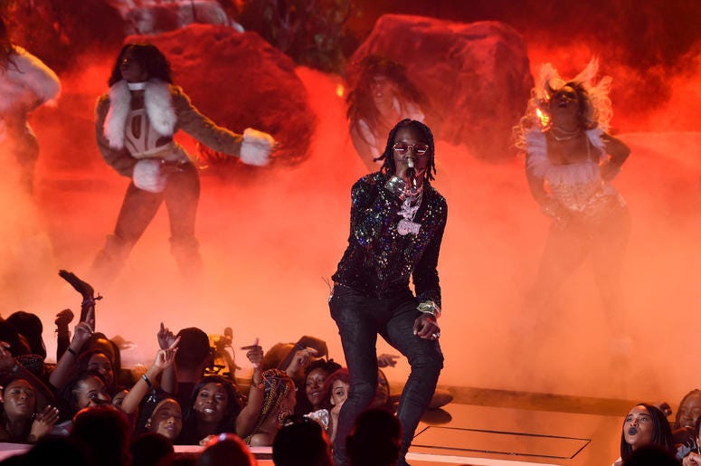 Offset of Migos performs onstage at the 2017 BET Awards Offset of Migos performs onstage at the 2017 BET Awards