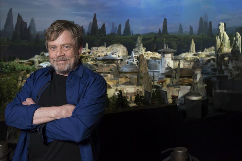 actor Mark Hamill visits Galaxy's Edge, the new Star Wars-themed land actor Mark Hamill visits Galaxy's Edge, the new Star Wars-themed land