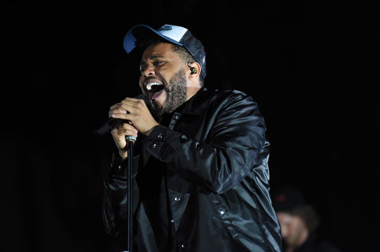 Canadian singer The Weeknd performs during the 2018 Morocco's Mawazine Festival Canadian singer The Weeknd performs during the 2018 Morocco's Mawazine Festival