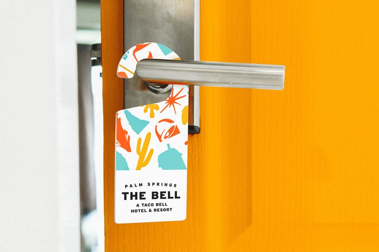 A door knocker for the Taco Bell Hotel in Palm Springs