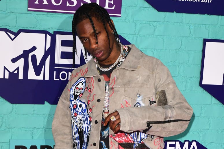 Travis Scott 11/12/2017 - Travis Scott attending the MTV Europe Music Awards 2017 held at The SSE Arena, London.