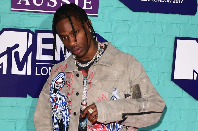 Travis Scott Travis Scott attending the MTV Europe Music Awards 2017 held at The SSE Arena, London.