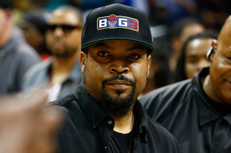 Ice Cube Jul 2, 2017; Charlotte, NC, USA; Movie actor Ice Cube stands on the court after the game between 3's Company and Ghost Ballers at Spectrum Center. Mandatory Credit: Jeremy Brevard-USA TODAY Sports